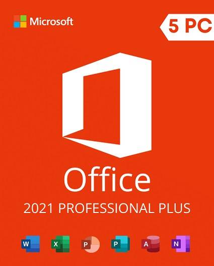 Chiave di attivazione online per PC Microsoft Office 2021 Professional Plus 5 GLOBALE
