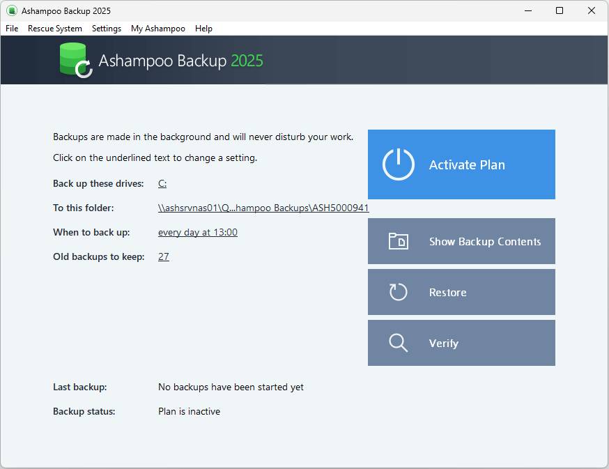 Ashampoo Backup 2025 Key (Lebenslang / 1 PC)