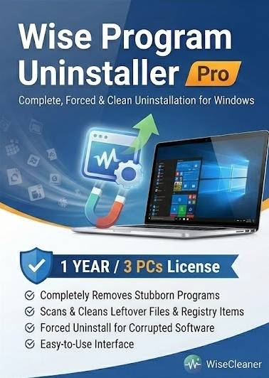 Wise Program Uninstaller Pro 1 Year / 3 PCs Global
